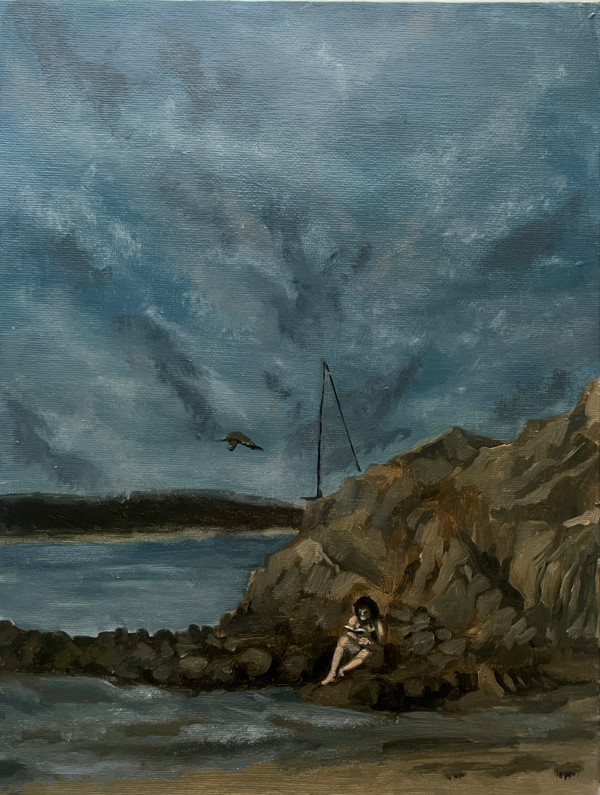Mexico Beach, Original 10x12" Oil Painting by Kelsey Weirick