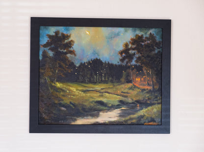 Twilight Homecoming 16x20” Framed Original Oil painting by Kelsey Weirick