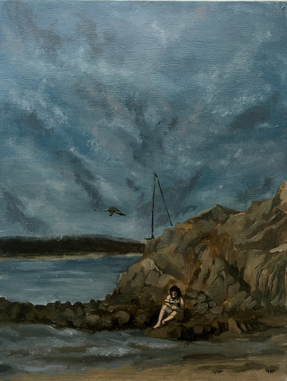 Mexico Beach, Original 10x12" Oil Painting by Kelsey Weirick