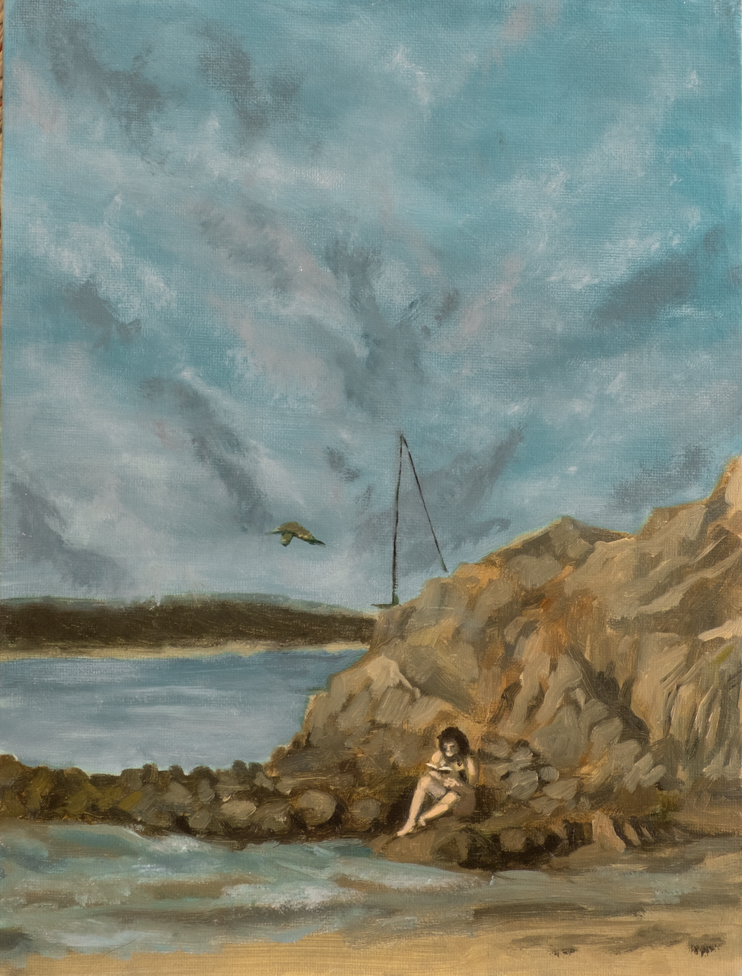 Mexico Beach, Original 10x12" Oil Painting by Kelsey Weirick