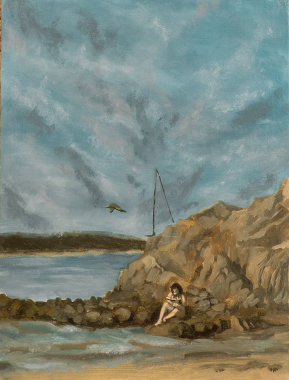 Mexico Beach, Original 10x12" Oil Painting by Kelsey Weirick